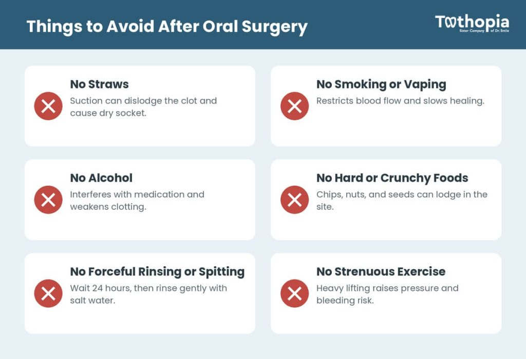 things to avoid after oral surgery