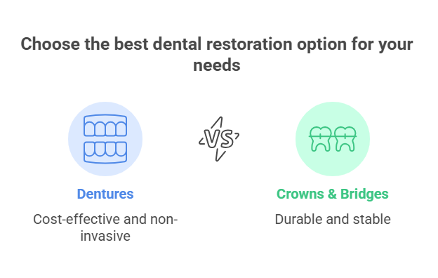 Dentures vs. Crowns