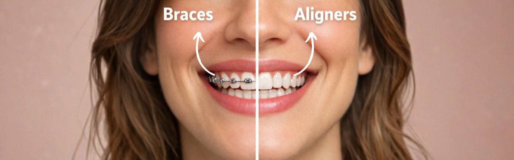 Aligners vs braces appearance