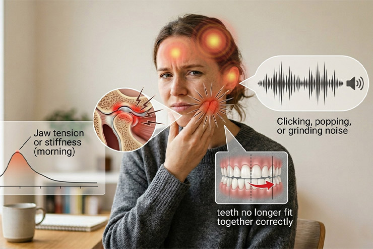 Common symptoms of TMJ disorders