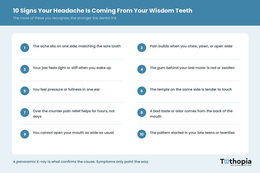 Ten signs that point from your head back to your third molars.