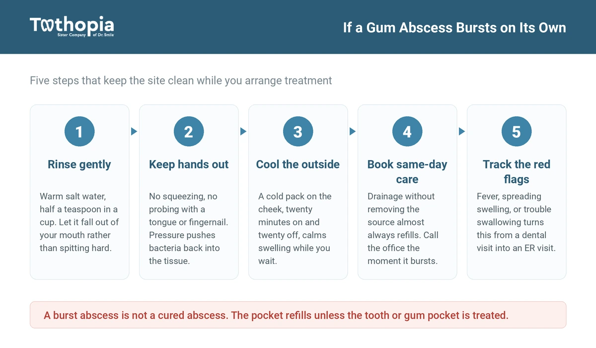 Five safe steps to take if a gum abscess bursts on its own